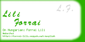 lili forrai business card